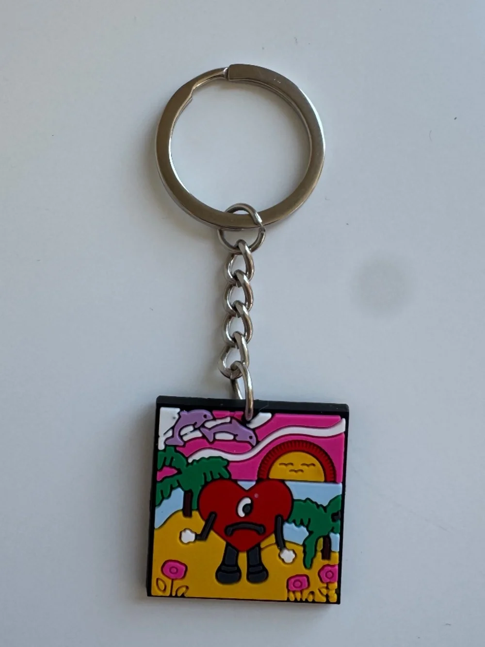 Puerto Rican Singer Heart Album Keychain | Music Fan Collectible